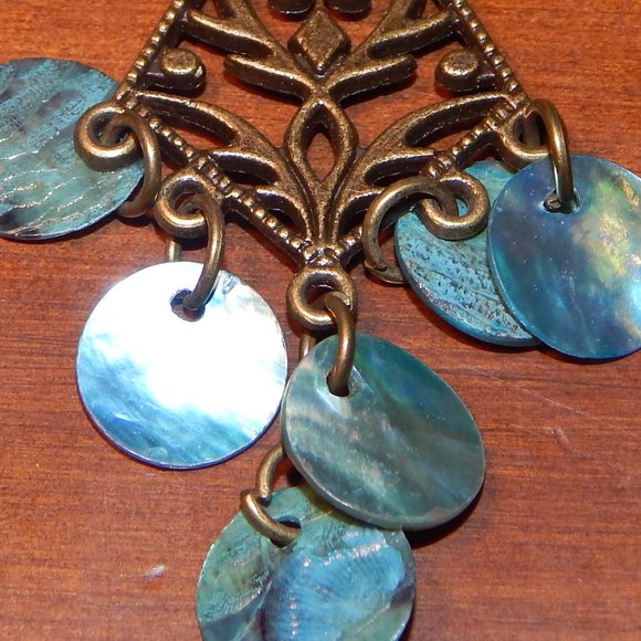 BoHo Dangle Abalone Shell Earrings - Picture 5 of 10